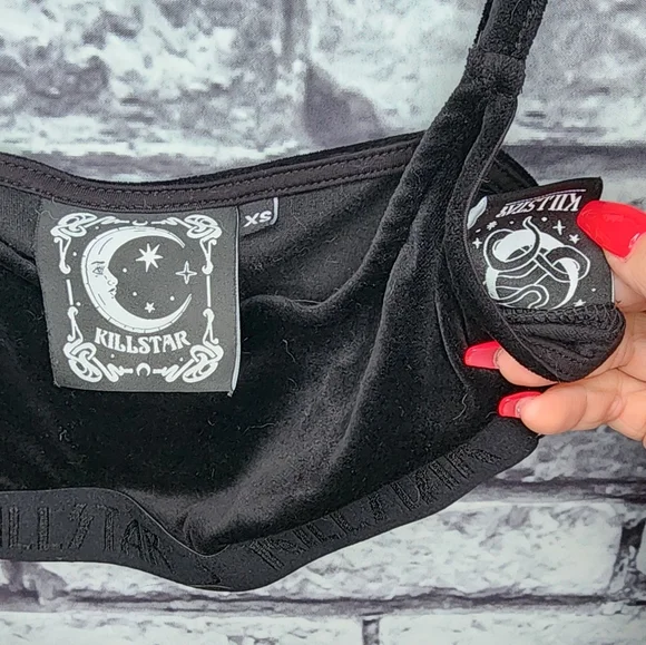 Killstar Black Velvet Bralette - XS - Picture 2 of 3